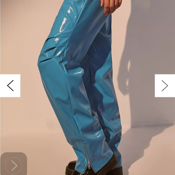 I.AM.GIA Isla Patent Zip-Front Pant blue leather - Picture 6 of 7